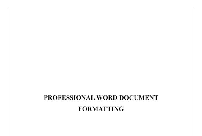 professionally format your word document
